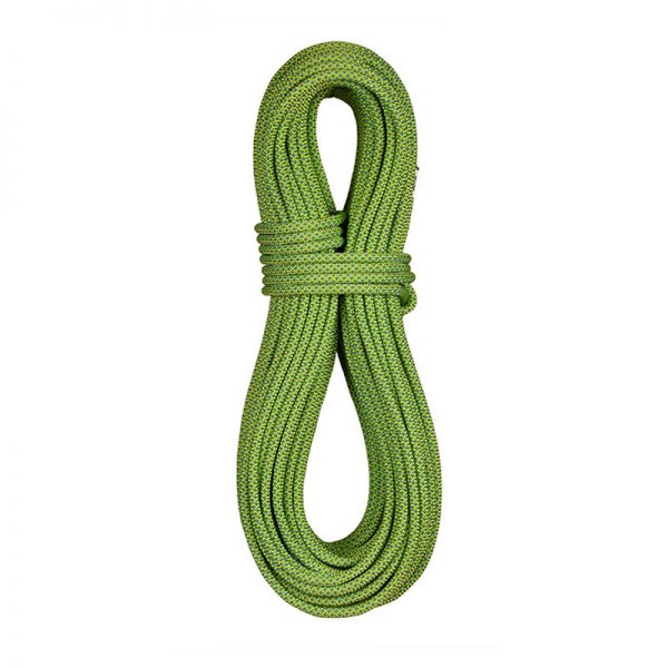 A 9mm x 65m Canyonator climbing rope on a white background.