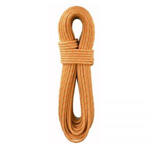 A 9mm X 65m CanyonLine climbing rope on a white background.