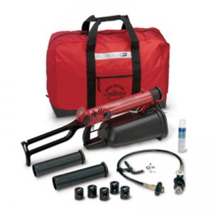 A CABLE, W/ CONNECTOR 100', CON-SPACE kit with a red bag and tools.