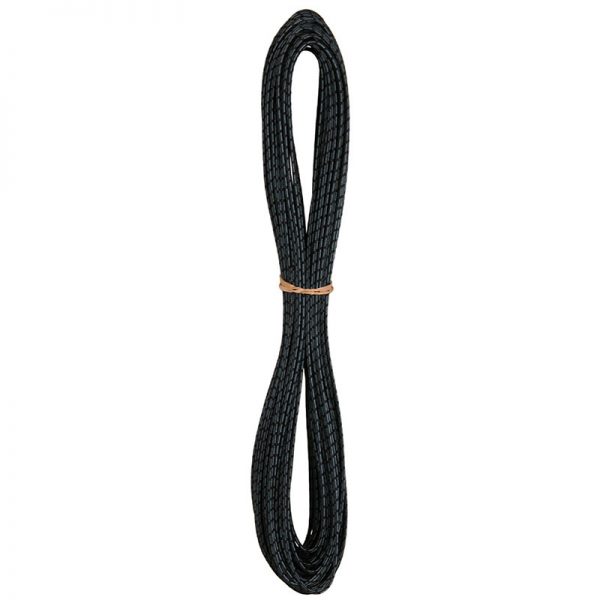 A black rope on a white background.