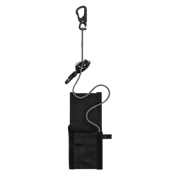 A black bag with an EXO® EASHOOK OPEN attached to it.