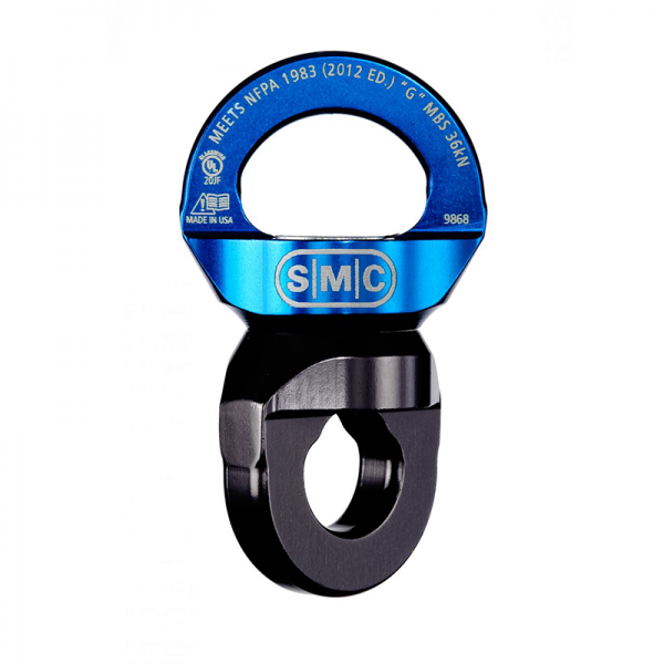 A blue smc sling with a black handle.