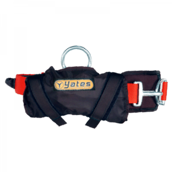 A black and orange 208 TACTICAL SHIELD CLIMBING HARNESS with a red strap.