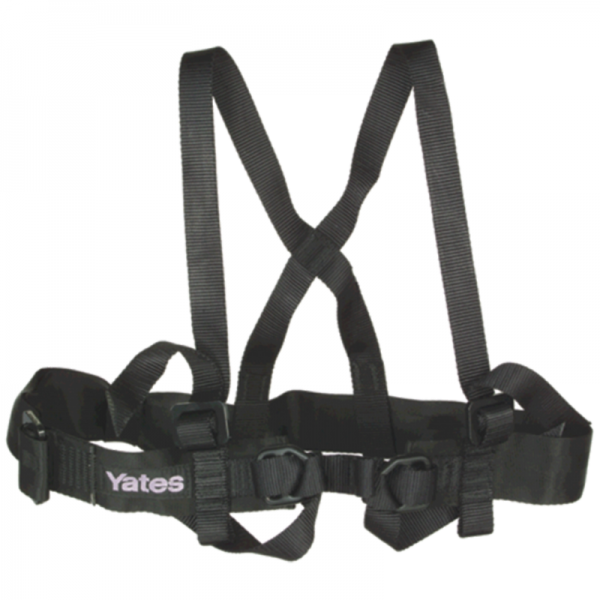 A black 208 TACTICAL SHIELD CLIMBING HARNESS with the word yaes on it.