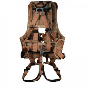 Brown tactical full body harness with D-ring