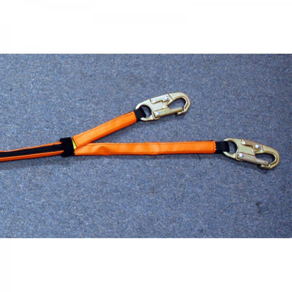 A pair of HELI SHORT HAUL MARIJUANA COBINER STRAP safety lanyards with hooks.