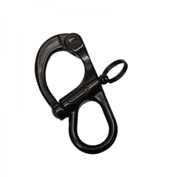 A 567 SF PERSONAL RETENTION LANYARD W/ ALUMINUM YATES CAPTIVE EYE CARABINERS on a white background.