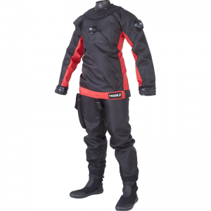 A YUKON II DRYSUIT - WOMEN'S RED ACCENT on a mannequin.