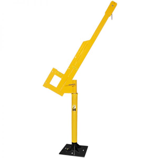 A yellow tripod with a yellow handle on it.