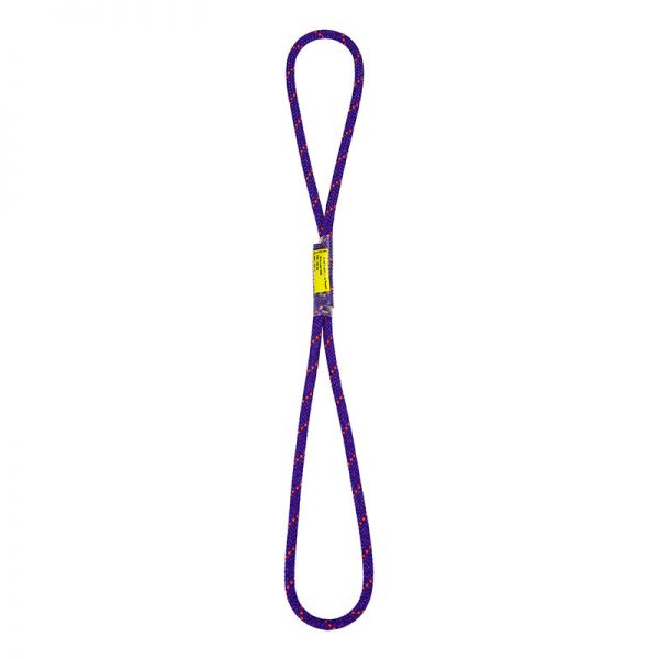 A purple Adjustable Retrievable Anchor dog leash with a yellow handle.