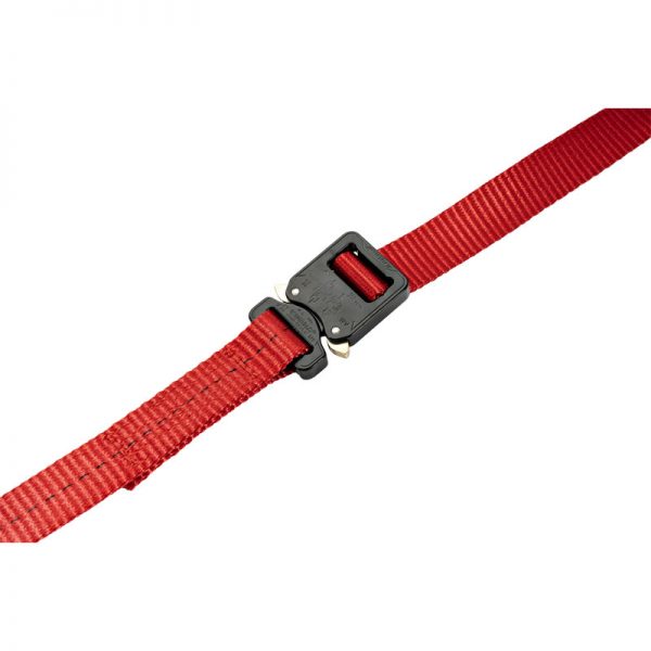 A red CMC TRISKELION™ SPARE PARTS dog collar with a black buckle.