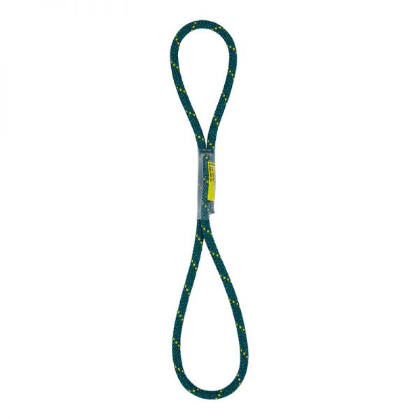 A green rope with a yellow handle.