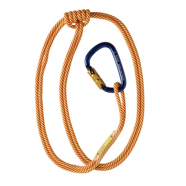 A rope with a carabiner attached to it.