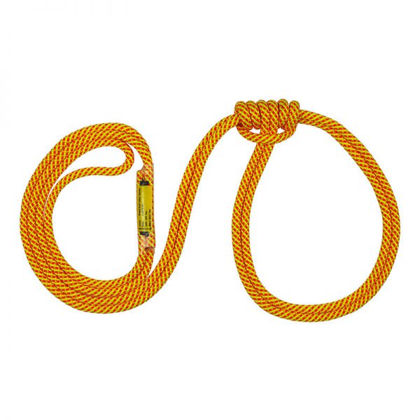 A yellow rope with a handle attached to it.