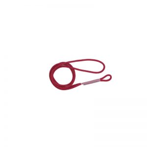 A red rope on a white background.
