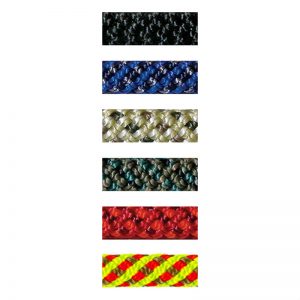 A variety of different colored ropes on a white background.