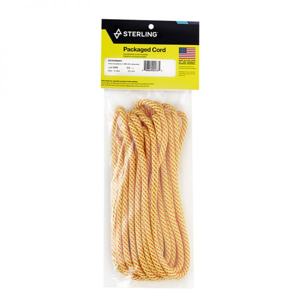A yellow rope in a package on a white background.