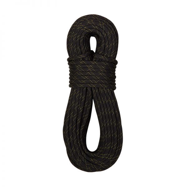 A black and gold rope on a white background.