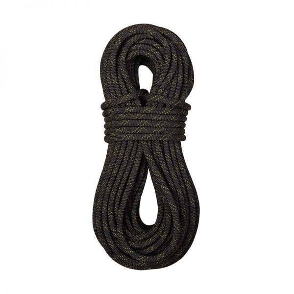 A black and gold rope on a white background.