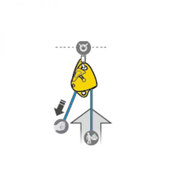 Tensioning a tyrolean with MAESTRO, I'D, RIG includes a picture of a yellow arrow with arrows pointing in different directions.