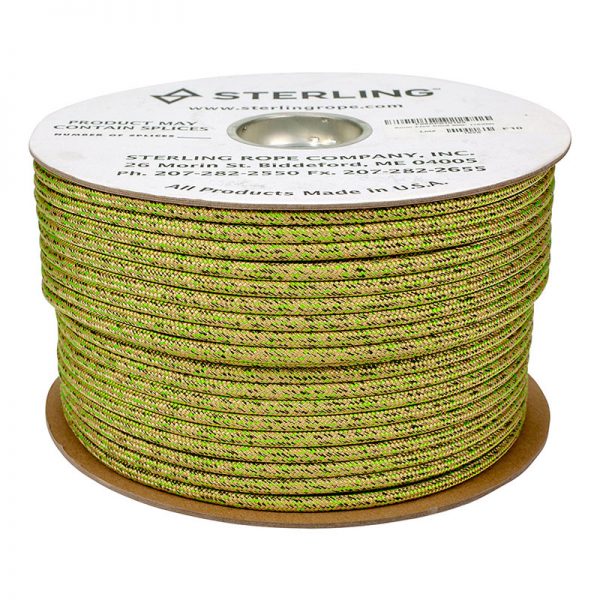 A spool of Adjustable Retrievable Anchor green and yellow braided wire.