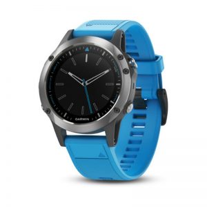 Garmin Quatix 5 with Blue Band gps watch.
